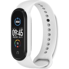 Hiqonic Xiaomi Mi Band 3 4 5 6 Uyumlu Silikon Akıllı Saat Kordonu Beyaz