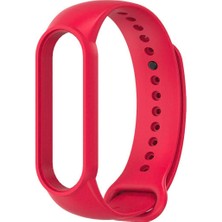 Hiqonic Xiaomi Mi Band 3 4 5 6 Uyumlu Silikon Akıllı Saat Kordonu Kırmızı