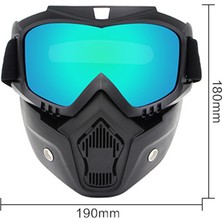 Strade Store Kayak İçin Ayrılabilir Maske ile Motosiklet Gözlükleri - Mavi (Yurt Dışından)