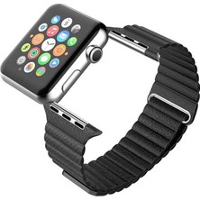 Bipower Apple Watch Uyumlu 38-40MM Krd6 Deri Bükme Kordon Laci̇vert