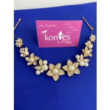 Kontes Gelin Altın Rengi Saç Aksesuarı