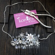 Kontes Gelin Tacı Beyaz Saç  Aksesuarı