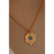 Milet Kuyumculuk 14 Ayar Altın Baskı Yonca Halat Zincir Kolye