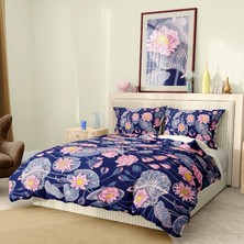 Monohome Premium Luxury Çift Kişilik Nevresim Takımı 3D Pamuk Saten Purple Lotus