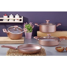 Tuna House 7 Parça Granit Tencere Seti Rosegold