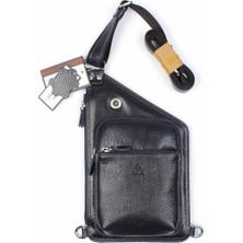 Aka Deri Lacivert Omuzdan Askılı Deri Çanta 118