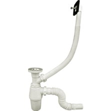 Yapıtaşı YT63 Taslı Üniversal Dik ve Yandan Taşmalı Mutfak Evye Sifonu Beyaz
