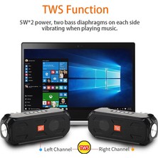 Good Shop Bluetooth Uyumlu Dış Mekan Hoparlörü Taşınabilir Kablosuz Stereo Bas Müzik Kutusu Tws Desteğı Tf/fm Radyo/usb/aux El Feneri ile (Yurt Dışından)