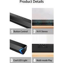 Good Shop Bluetooth Uyumlu  hoparlör Tv Sound Bar Bilgisayar Içın Aux Hoparlörler Ev Sineması Fm Radyo Tv Içın Soundbar (Yurt Dışından)