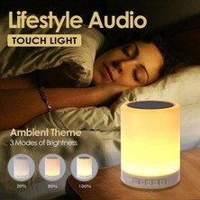 Good Shop Taşınabilir Bluetooth Hoparlör Mini Oyuncu Dokunmatik Pat Işık Renkli LED Gece Lambası Daha Iyi Uyur Içın Kablosuz Başucu Masa Lambası (Yurt Dışından)