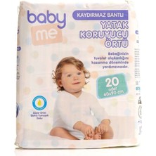 Baby Me Baby & Me Kaydırmaz Bantlı Yatak Koruyucu Örtü 60X90 cm 20 Adet