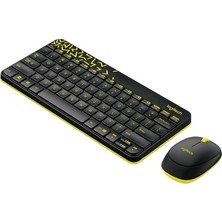 Logitech MK240 Nano Kablosuz Klavye ve Fare Seti (Siyah -Sarı )(Yurt Dışından)