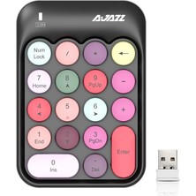 Ajazz AK18 2.4g Mini Kablosuz Karışık Renk Tuşları Sayısal Klavye (Siyah) (Yurt Dışından)