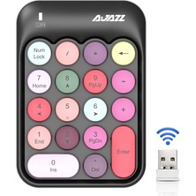 Ajazz AK18 2.4g Mini Kablosuz Karışık Renk Tuşları Sayısal Klavye (Siyah) (Yurt Dışından)