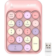 Ajazz AK18 2.4g Mini Kablosuz Karışık Renk Tuşları Sayısal Klavye (Pembe) (Yurt Dışından)