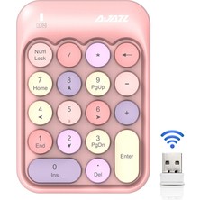 Ajazz AK18 2.4g Mini Kablosuz Karışık Renk Tuşları Sayısal Klavye (Pembe) (Yurt Dışından)