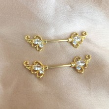 Bylin Gold Cerrahi Çelik Memeucu Piercing 2 Adet