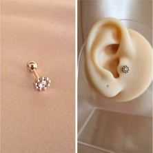 Bylin Cerrahi Çelik Küçük Papatya Piercing Gül Altın Rengi