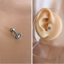 Bylin Cerrahi Çelik Küçük Papatya Piercing Gümüş Rengi