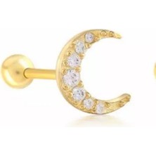 Bylin Cerrahi Çelik Yarım Ay Piercing Altın Rengi
