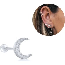 Bylin Cerrahi Çelik Yarım Ay Piercing Gümüş Rengi