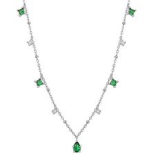 Bylin Minik Baget Taş Charmlı 925 Ayar Gümüş Kolye