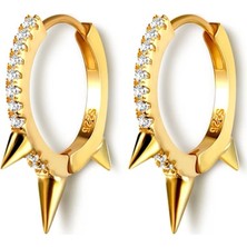 Bylin Gold 925 Ayar Punk Stil Mini Halka Küpe