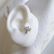 Bylin Cerrahi Çelik Tek Taş Sallantılı Taç Piercing
