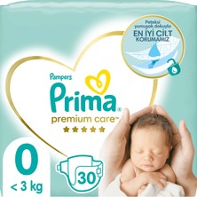 Prima Bebek Bezi Premium Care 0 Numara 30 Adet Tekli Paket