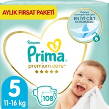 Prima Bebek Bezi Premium Care 5 Numara 108 Adet Aylık Fırsat Paketi