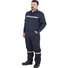 Çamdalı Iş Elbiseleri Sotina Kapitoneli Su Kaydırıcı işçi Tulumu Lacivert Kışlık Boy Tulum