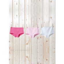 Blackspade Kız Çocuk Boxer 3'lü Paket 1295 - Fuşya Pembe Beyaz