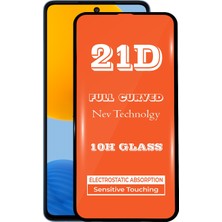Kzy Samsung Galaxy M52 Tam Kaplayan 21D Temperli Ekran Koruyucu Cam