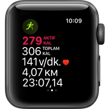Apple Watch Seri 3 GPS 38 mm Uzay Grisi Alüminyum Kasa ve Siyah Spor Kordon - MTF02TU/A