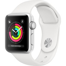 Apple Watch Seri 3 GPS 38 mm Gümüş Rengi Alüminyum Kasa ve Beyaz Spor Kordon - MTEY2TU/A