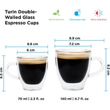 Grosche Turin Çift Cidarlı Espresso Bardağı 2 x 70 ml