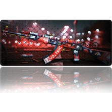 Xrades Kırmızı AK47 90X40 cm Xxl Gaming Oyuncu Mousepad Mouse Pad