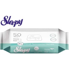 Sleepy Hasta Vücut Temizleme Islak Mendil Havlu 50 Yaprak Xl 12'li