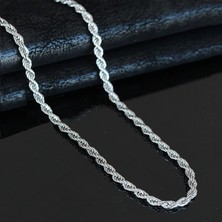 BijuStore Gümüş Renk Erkek Burgu Zincir Kolye