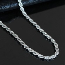 BijuStore Gümüş Renk Erkek Burgu Zincir Kolye