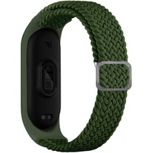 Smcase Xiaomi Mi Band 3 Kordon Cırtcırt Kumaş Ayarlanabilir Örgü Tasarım Krd 49 Koyu Yeşil