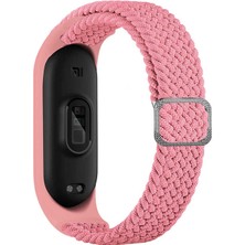 Smcase Xiaomi Mi Band 4 Kordon Cırtcırt Kumaş Ayarlanabilir Örgü Tasarım Krd 49 Pembe