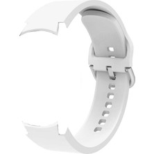 Dlrcase Samsung Galaxy Watch 4 44MM Kordon Model Uyumlu Kançalı Silikon Krd 50 Beyaz