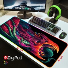 Digipod RGB Gaming Oyuncu Mousepad  90X40 XXL  Kaymaz Taban HYPER 4mm  Kalınlık