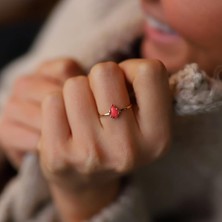 By Golden House Damla Mercan Yüzük