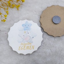 Hayaller Dükkanı 30 Adet Ahşap Bebek Magnetleri Fil Baskılı