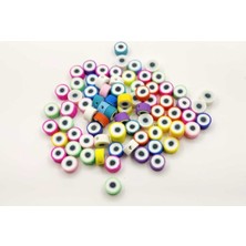 Yiğit Aksesuar 10 Adet 10 mm Polimer Kil Fimo Karışık Renkli Nazar Boncuğu