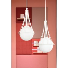 Begüsa Sarmal 2.li Beyaz – Beyaz Glop Camlı Avize