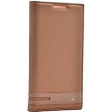 Zore Lenovo A2010 Kılıf Elite Kapaklı Kılıf Gold