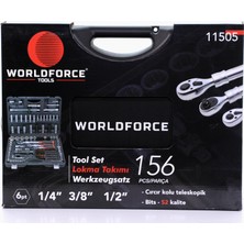 Worldforce S-Ultra 156 Parça Profesyonel Lokma Takımı 1/4",3/8",1/2" Lokma Seti